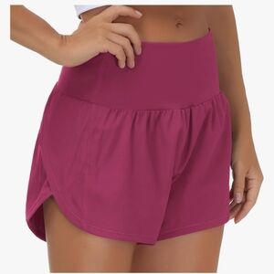 THE GYM PEOPLE Womens High Waisted Running Shorts Quick Dry Athletic Shorts